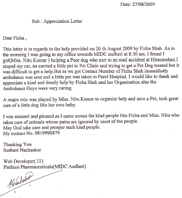 Letter of Appreciation Letter of Appreciation